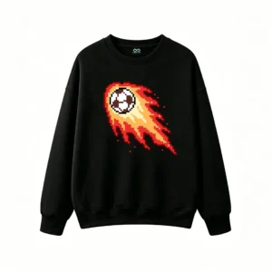 主图_1 Buzo cuello redondo Algodón Estampado Pixel Art Cometa Fuego Casual Premium