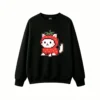 Buzo cuello redondo Algodón Estampado Pixel Art Gatito Frutilla Kawaii