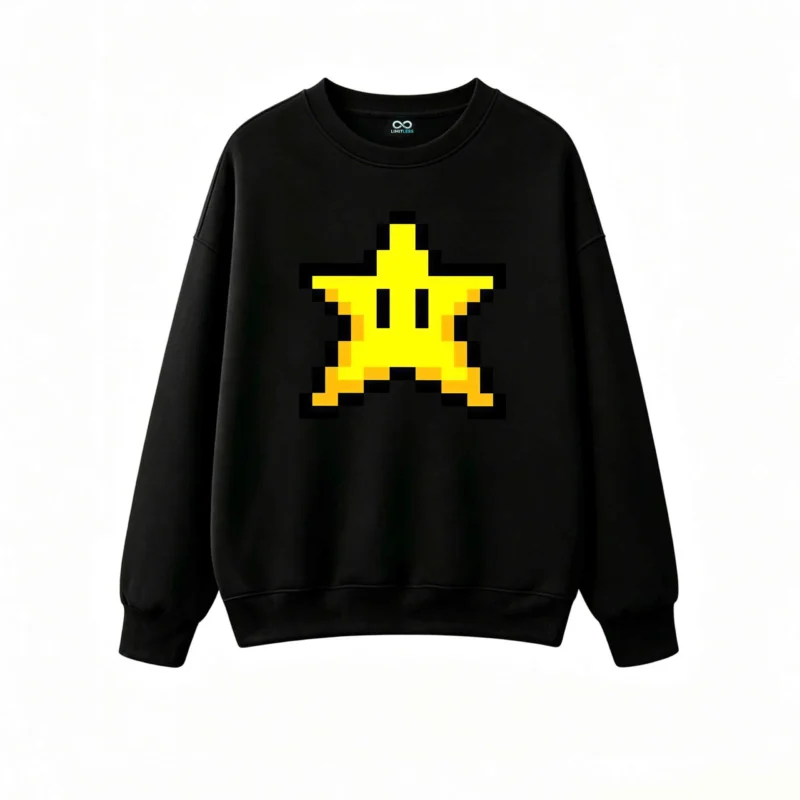 Buzo cuello redondo Algodón Estampado Pixel Art Gamer Diseño Retro Calidad