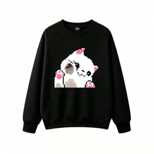 主图_1 Buzo cuello redondo Algodón Estampado Pixel Art Diseño Retro Gamer Trend