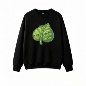 主图_1 Buzo cuello redondo Algodón Estampado Hoja Pixel Art Diseño Casual Premium