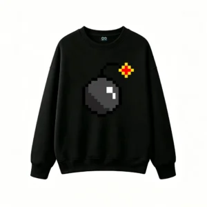 Buzo cuello redondo Algodón Pixel Bomb Estilo Gamer Premium