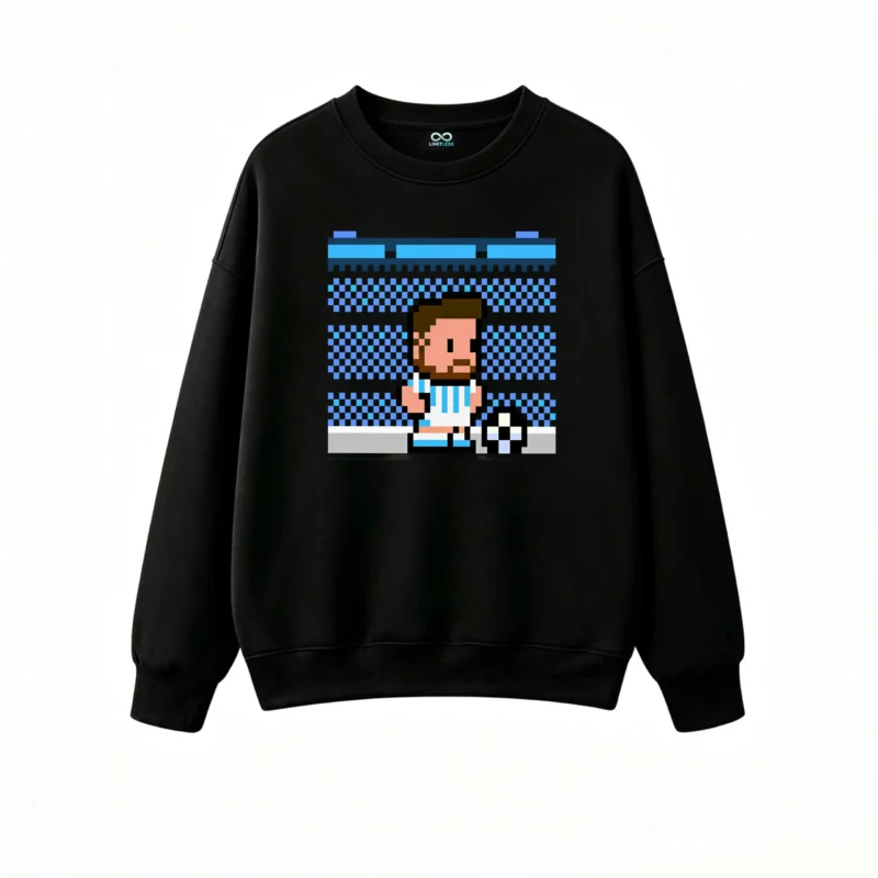 主图_1 Buzo cuello redondo Algodón Pixel Art Futbol Selección Argentina Premium