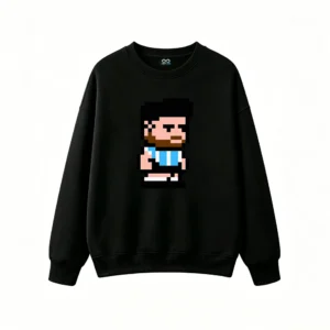 Buzo cuello redondo Algodón Estampado Pixel Art Futbol Argentina Retro
