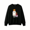 Buzo cuello redondo Algodón Estampado Pixel Art Halloween Fantasma Calavera
