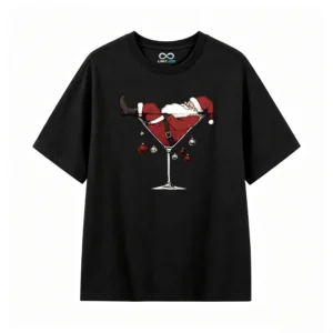 主图_1 Remera Algodón Estampada Santa Copa Navidad Fiesta Premium