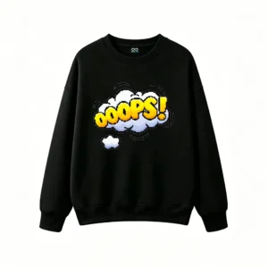 主图_1 Buzo cuello redondo Algodón Diseño Pixel Art Ooops Estilo Retro Urbano