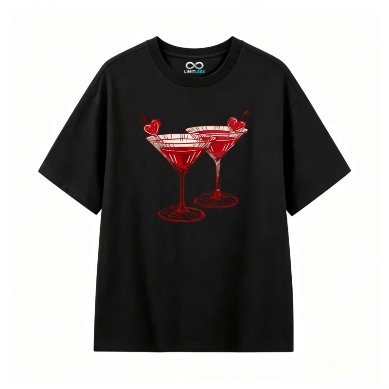 主图_1 Remera Algodón Estampado Cóctel Corazón Love Casual Premium