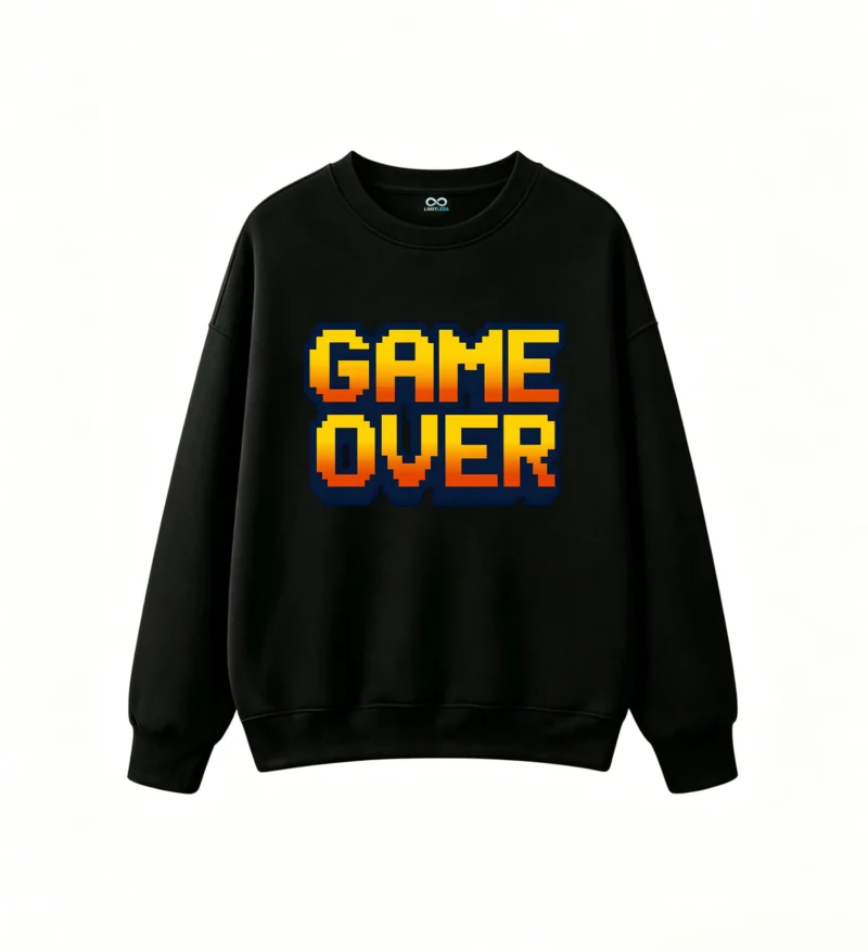 Buzo cuello redondo Algodón Estampada Game Over Diseño Retro Gamer