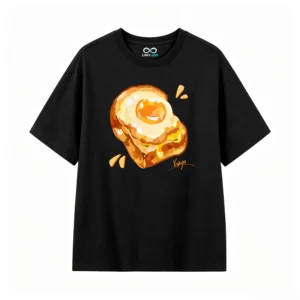 主图_1 Remera Algodón Estampado Huevo Frito Diseño Artístico Casual