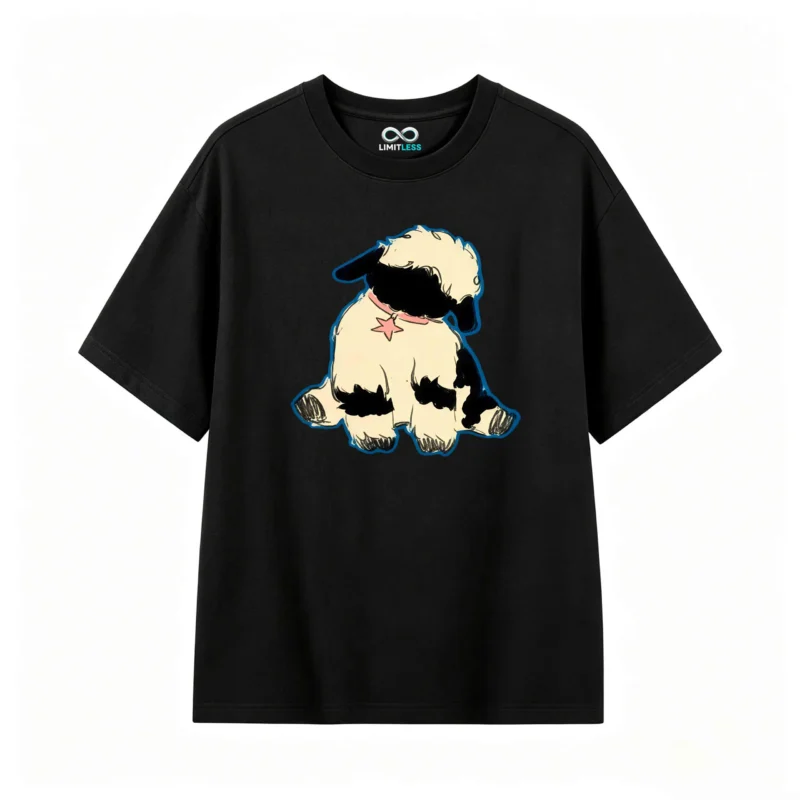 主图_1 Remera Algodón Oveja Estampada Diseño Kawaii Moda Oversize