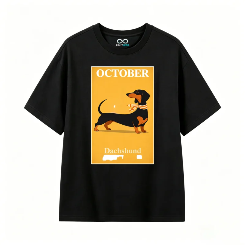 Remera Algodón Estampado Perro Salchicha Dachshund Premium