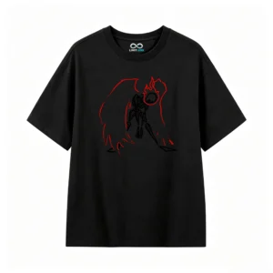 Remera Algodón Estampado Alas Fuego Estilo Urbano Oversize
