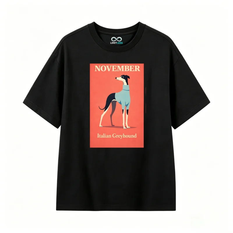 Remera Algodón Estampado Galgo Italiano Diseño Exclusivo