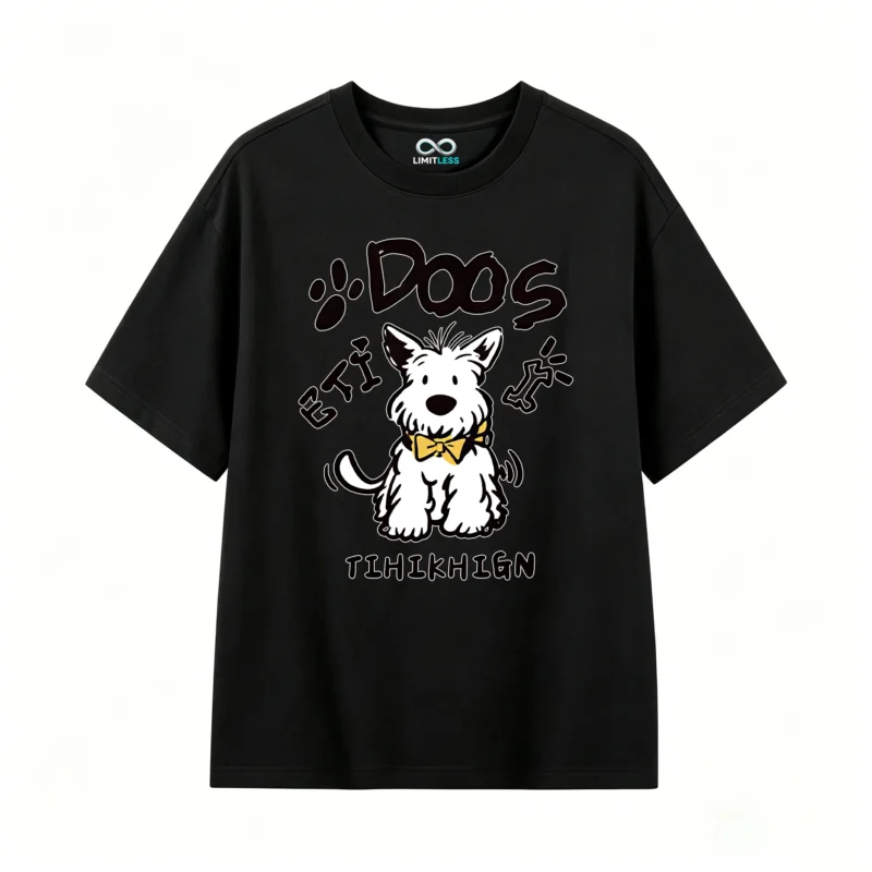 Remera Algodón Estampado Perro Lazo Diseño Urbano Premium