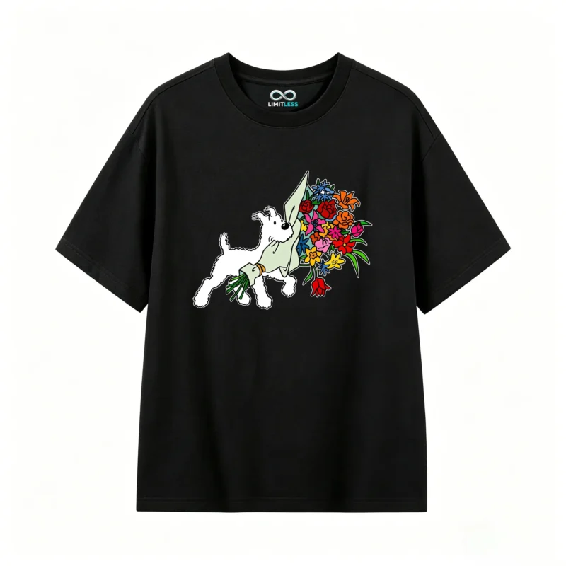 Remera Algodón Estampado Ramo Flores Diseño Premium Casual