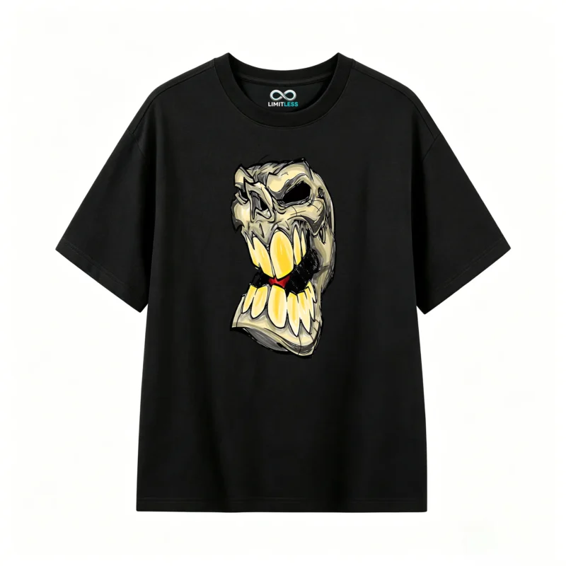 Remera Algodón Estampado Calavera Graffiti Urbano Premium