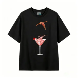 主图_1 Remera Algodón Estampada Cocktail Clavado Diseño Verano Top
