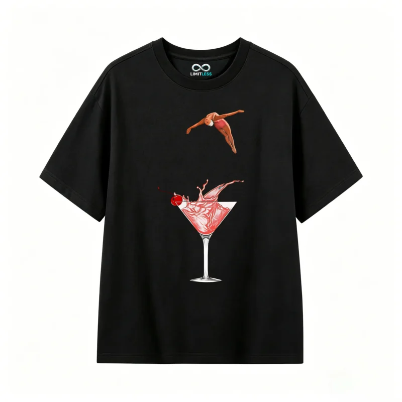 主图_1 Remera Algodón Estampada Cocktail Clavado Diseño Verano Top