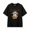 Remera Algodón Estampado Good Luck Perro Lector Casual Moda