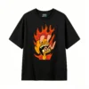 Remera Algodón Estampado Fuego Cartoon Diseño Urbano Premium