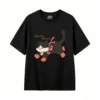 主图_1 Remera Algodón Estampado Gato Miwa Diseño Kawaii Casual