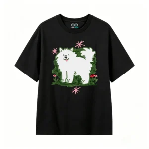 Remera Algodón Estampado Perro Chow Chow Diseño Premium
