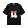 主图_1 Remera Algodón Estampado Gatos Cerezas Diseño Kawaii Trendy