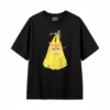 Remera Algodón Estampado Gato Bolsa Amarillo Oversize Premium