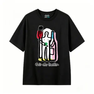 主图_1 Remera Algodón Estampada Diseño Vino Arte Moderno Premium
