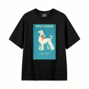 Remera Algodón Estampado Perro Afghan Hound Diseño Vintage