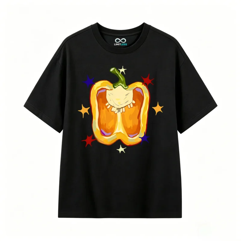 Remera Algodón Estampado Morrón Vegetal Diseño Original Kawaii