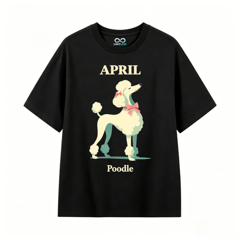 Remera Algodón Estampado Poodle Vintage Diseño Exclusivo