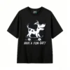 Remera Algodón Estampada Perro Skater Diseño Urbano Casual