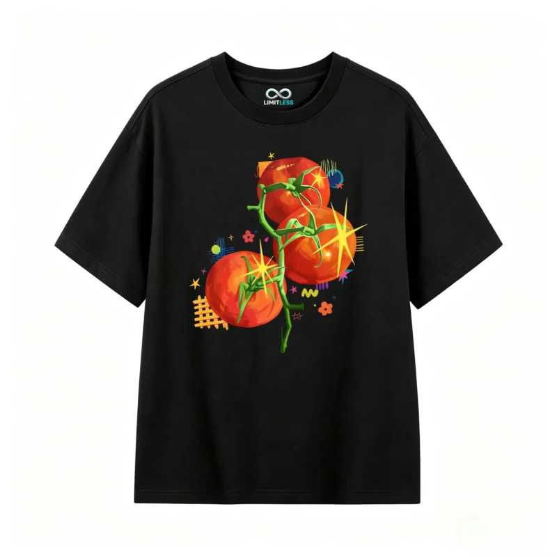 Remera Algodón Estampado Tomate Diseño Pop Art Casual Premium