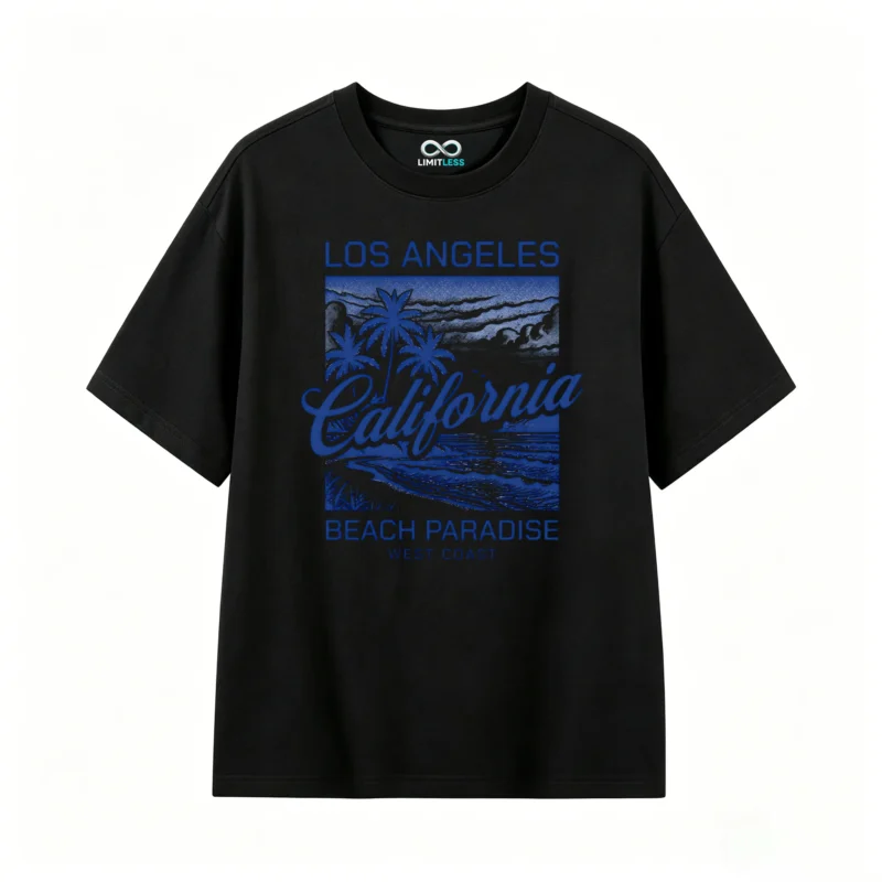 主图_1 Remera Algodón Estampada Los Angeles California Playa Oversize