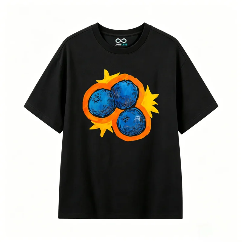 主图_1 Remera Algodón Estampado Arándanos Arte Pop Casual Verano