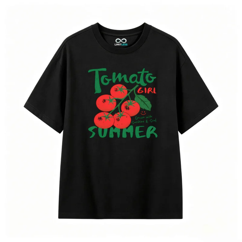 Remera Algodón Estampada Tomate Verano Vintage Oversize