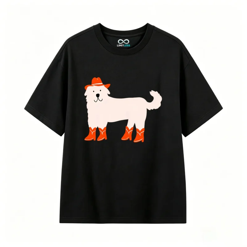 Remera Algodón Estampado Perro Cowboy Country Casual Premium