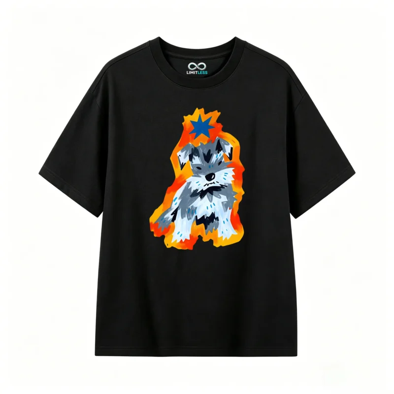 主图_1 Remera Algodón Estampado Schnauzer Arte Urbano Premium