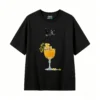 Remera Algodón Estampado Cóctel Flores Diseño Artístico Cool