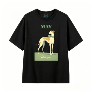 Remera Algodón Estampada Whippet Diseño Mascotas Casual Premium