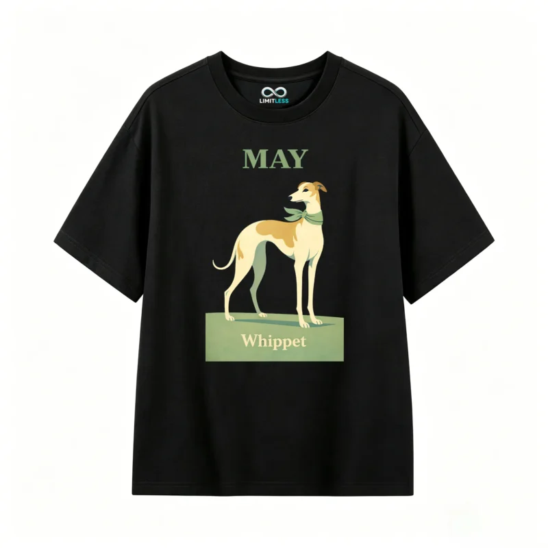 Remera Algodón Estampada Whippet Diseño Mascotas Casual Premium