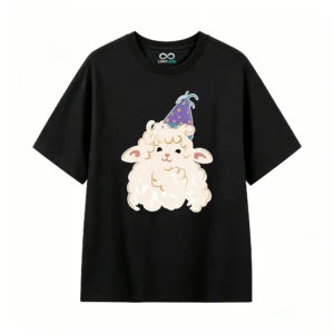 Remera Algodón Estampado Cordero Fiesta Diseño Kawaii