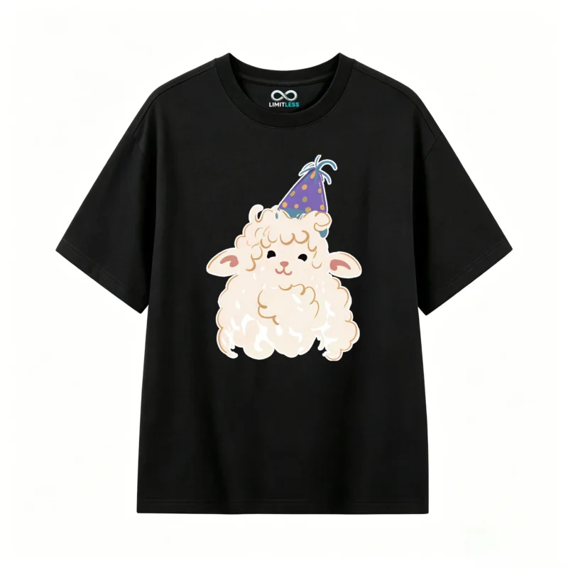 Remera Algodón Estampado Cordero Fiesta Diseño Kawaii