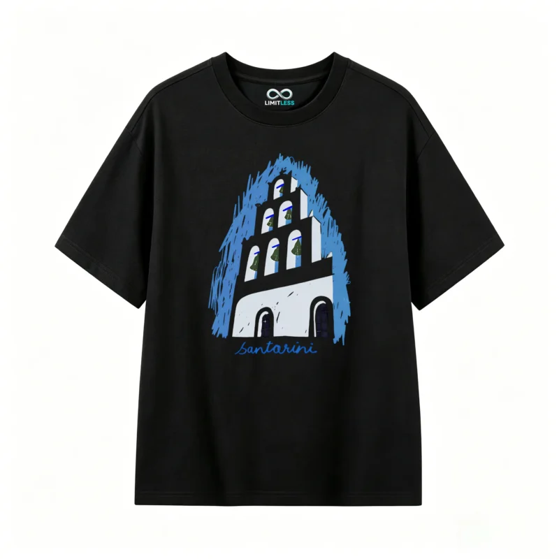 Remera Algodón Estampado Santorini Diseño Clásico Premium