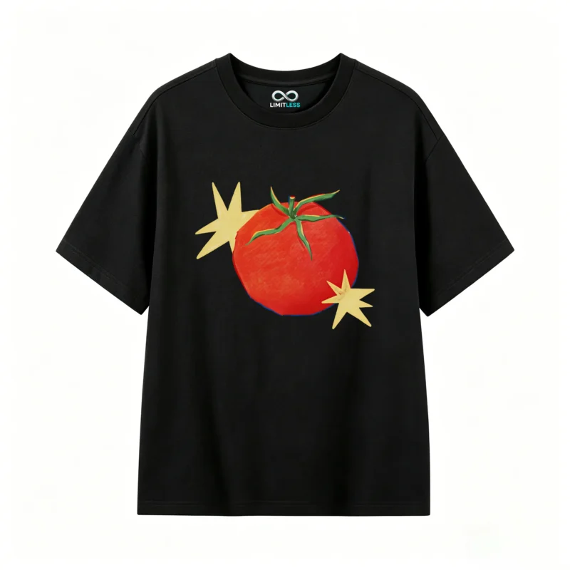 Remera Algodón Estampado Tomate Diseño Pop Art Casual
