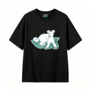 Remera Algodón Estampado Perro Diseño Artístico Casual