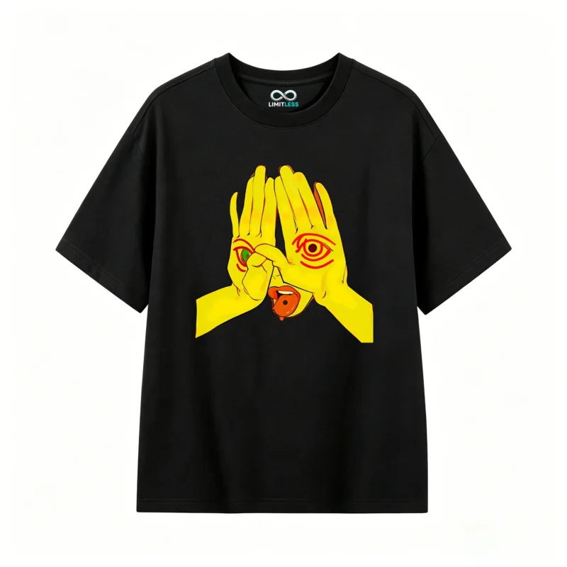 主图_1 Remera Algodón Estampado Surrealista Diseño Urbano Oversize