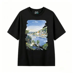 主图_1 Remera Algodón Estampado Paisaje Costa Verano Premium